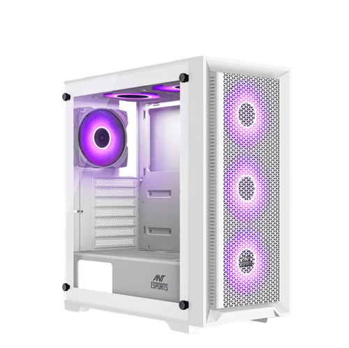 Ant Esports SX7 – White Mid Tower Gaming PC Case