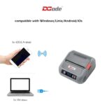 DCode DC3M- 70mm/s, 3 inch Mobile Label Printer USB, Bluetooth Direct Thermal Transfer Printing 203dpi 1D, 2D Barcode Printer - Image 2