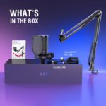 FIFINE A6T USB Gaming Microphone Kit, Plug & Play for PC, PS4/5, Condenser Cardioid Microphone Set with Mute Button, Volume Gain, RGB, Arm Stand, for Streaming, Discord, Twitch, Video, Youtube (Black) - Image 2