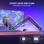 FIFINE A6T USB Gaming Microphone Kit, Plug & Play for PC, PS4/5, Condenser Cardioid Microphone Set with Mute Button, Volume Gain, RGB, Arm Stand, for Streaming, Discord, Twitch, Video, Youtube (Black) - Image 3