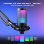 FIFINE A6T USB Gaming Microphone Kit, Plug & Play for PC, PS4/5, Condenser Cardioid Microphone Set with Mute Button, Volume Gain, RGB, Arm Stand, for Streaming, Discord, Twitch, Video, Youtube (Black) - Image 6