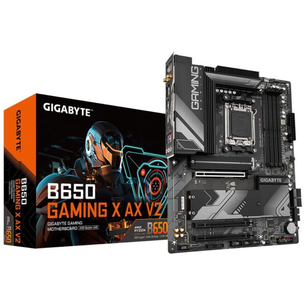 Gigabyte B650 Gaming X AX V2 AMD AM5 LGA 1718 ATX Motherboard, PCIe 5.0, DDR5, USB 3.2 Gen2X2, Wi-Fi 6E, 2.5 GbE LAN, EZ-Latch
