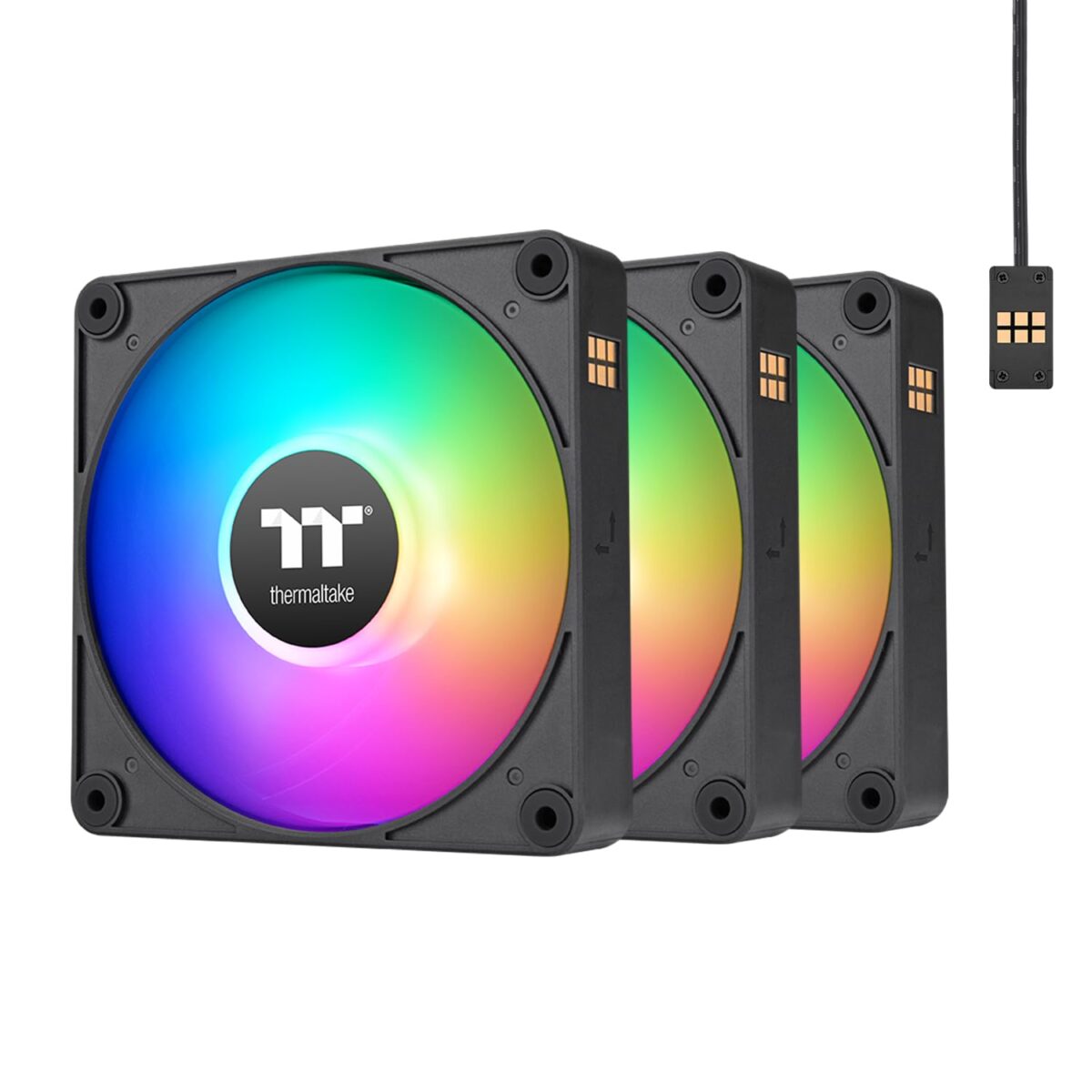 Thermaltake CT120 EX ARGB Reverse PC Cooling Fan (3-Fan Pack), Magnetic Connection, 5V Motherboard Sync, 16.8 Million Colors 9 Addressable LEDs, 120 mm Case/Radiator Fan - Image 1