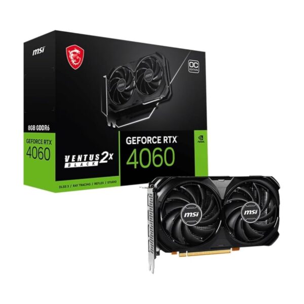 MSI GeForce RTX 4060 Ventus 2X Black 8GB GDDR6 Graphics Card