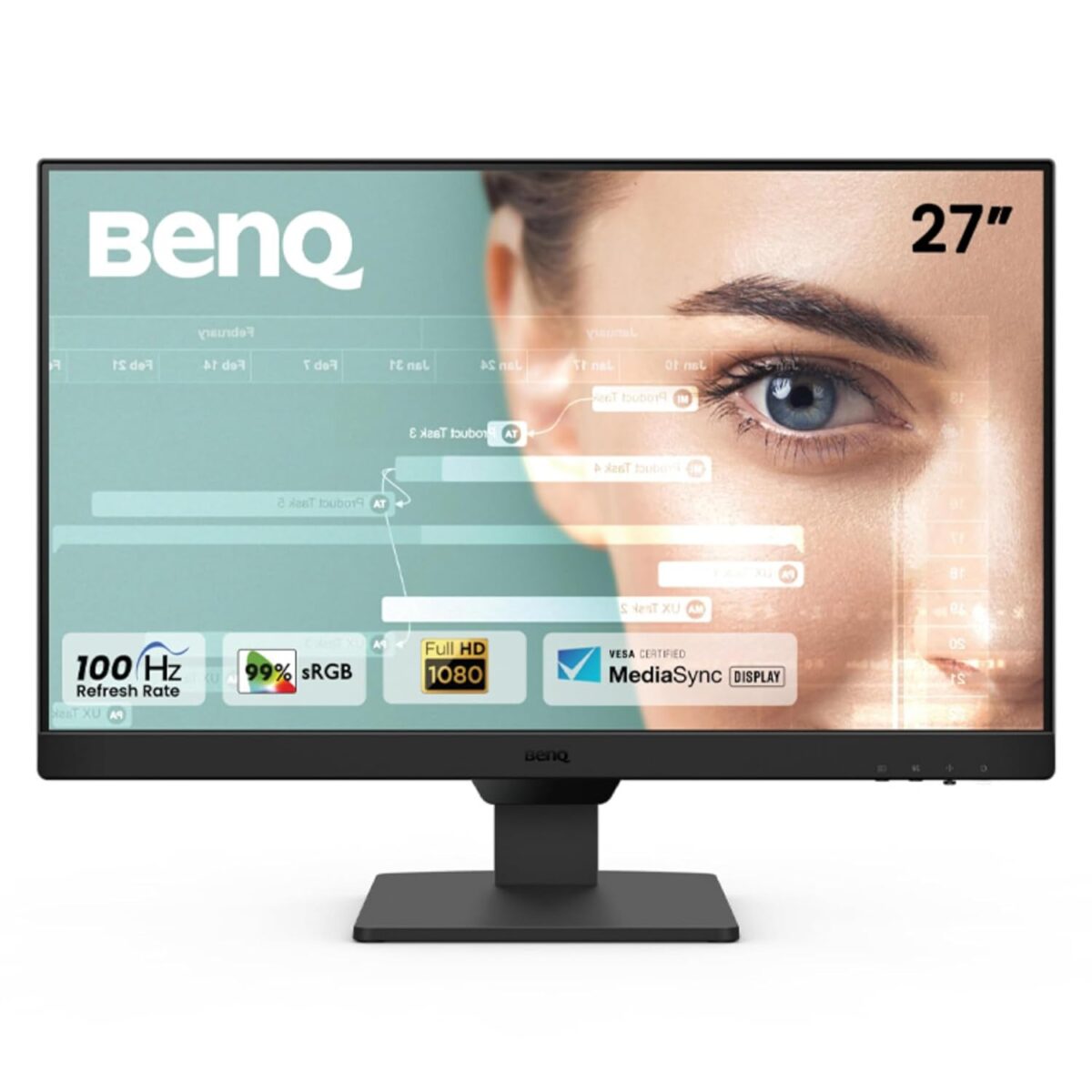 Benq Monitor GW2790 27" 1080p IPS FHD,100Hz, 99% sRGB, Eye-Care,Dual HDMI,Display Port,Bezel-Less,VESA Mediasync B.I.Low Blue Light+, - Image 1