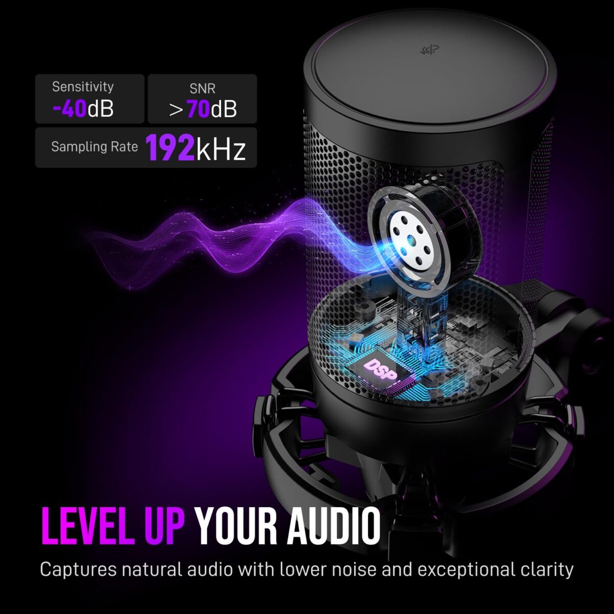 FIFINE A6T USB Gaming Microphone Kit, Plug & Play for PC, PS4/5, Condenser Cardioid Microphone Set with Mute Button, Volume Gain, RGB, Arm Stand, for Streaming, Discord, Twitch, Video, Youtube (Black) - Image 8