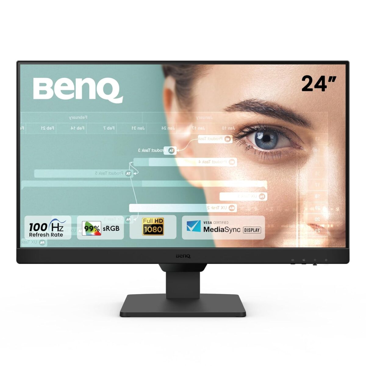 Benq Monitor GW2490 24" FHD 1080p IPS, 100Hz, 99% sRGB,Eye-Care, Dual HDMI,Display Port, Ultra-Slim Bezel,VESA Mediasync B.I,Low Blue - Image 1
