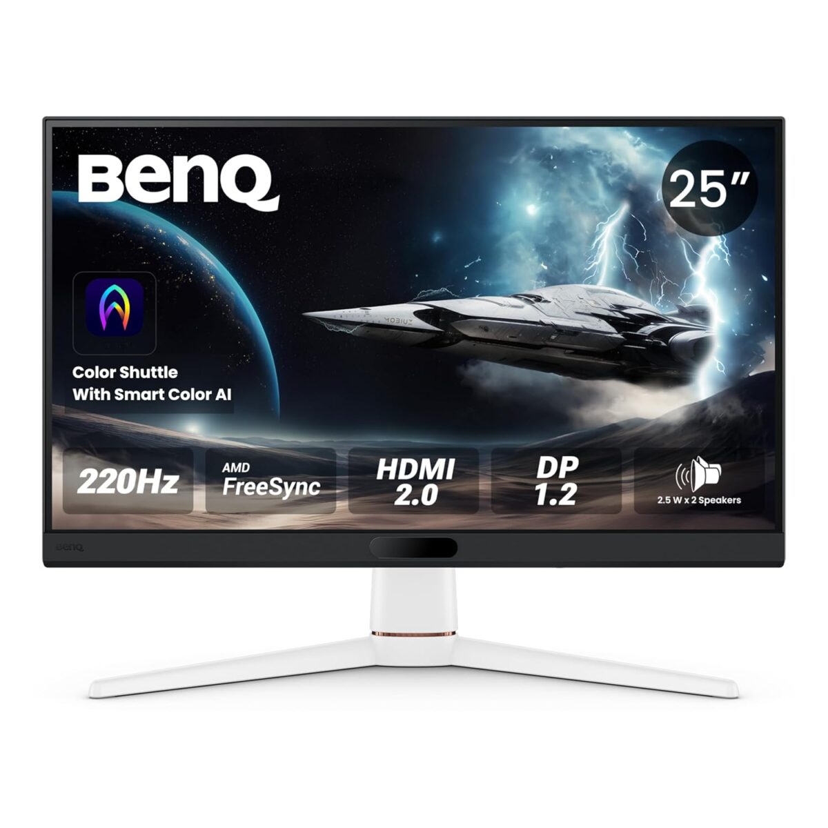 Benq Monitor EX251 24.5" IPS, FHD, 220hz, 1ms GtG, VESA DisplayHDR 400, Built-in Speakers, 99% sRGB, HDMI, DP, AMD FreeSync™, Color - Image 1