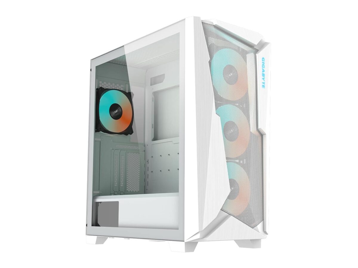 GIGABYTE C301 Glass White - White Mid Tower PC Gaming Case - Image 1