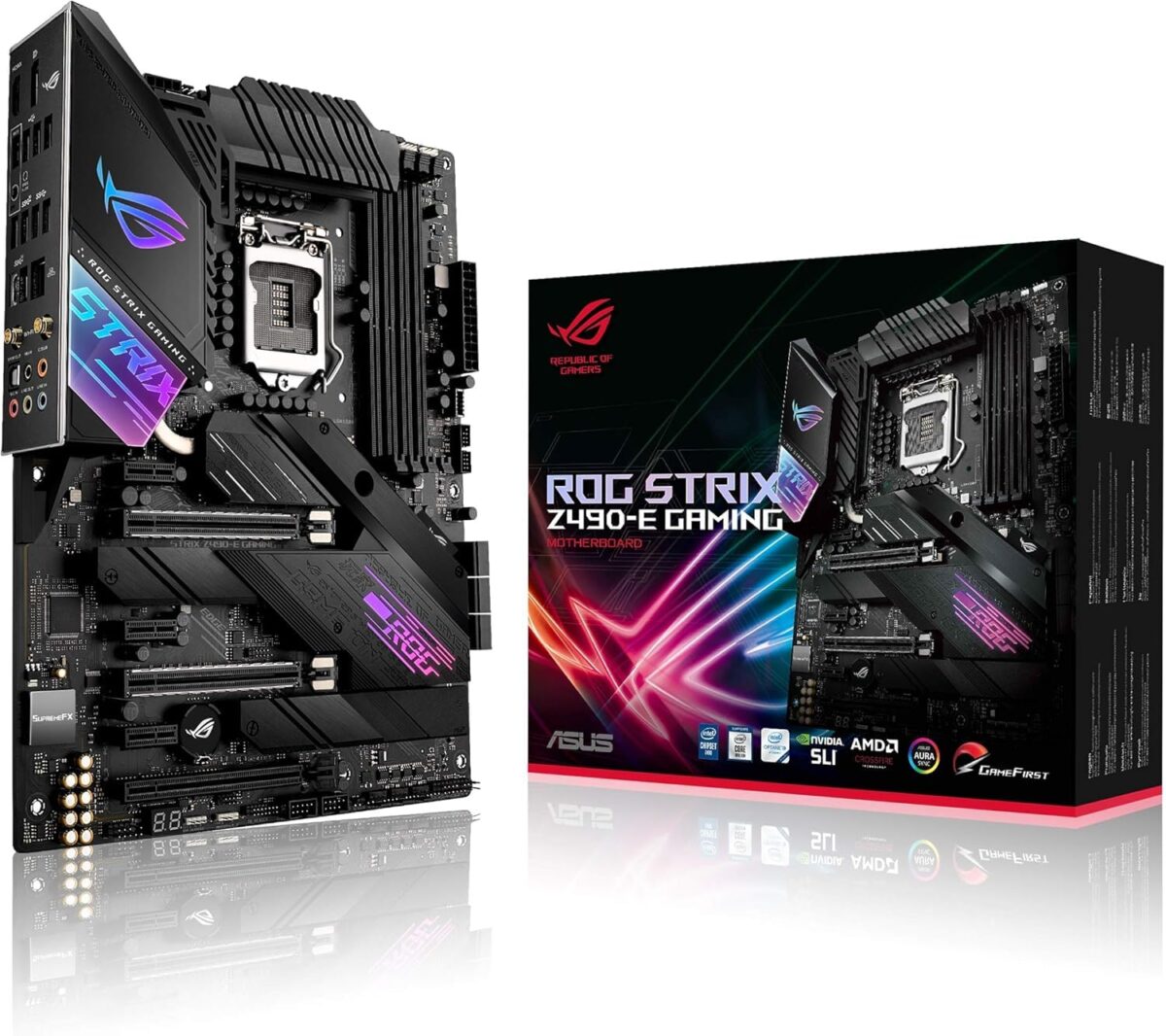ASUS ROG Strix Z490-E Gaming LGA 1200Socket ATX Intel Z490 Chipset DDR4 Motherboard - Image 1