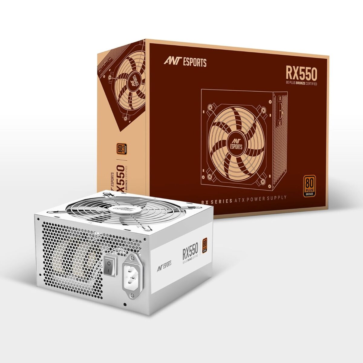 Ant Esports RX550 550 Watt 80 Plus Bronze Certified Power Supply/PSU for PC with Smooth & Silent 120mm Fan White - Image 1