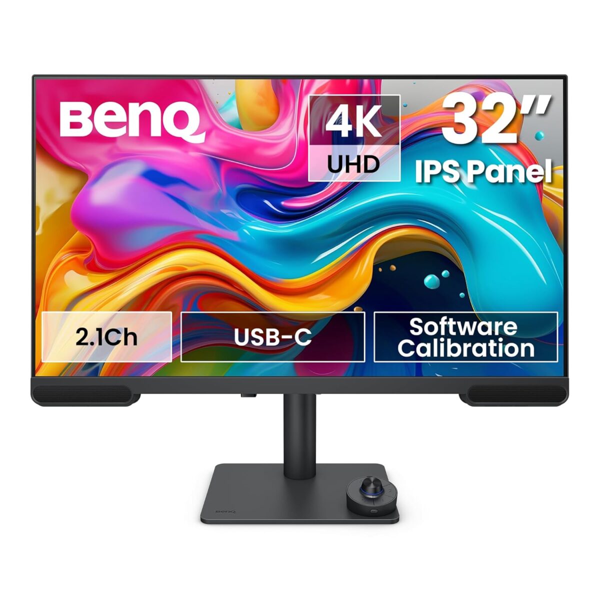 Benq Monitor PV3200U 32"IPS 4K USB-C (65W PD)Color Accurate for Video creators with 95% P3, Speakers2.1 Ch(2W x 2 + 5W Woofer),6 Audio - Image 1