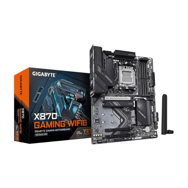 GIGABYTE X870 Gaming WIFI6 AMD AM5 LGA 1718 Motherboard, ATX, DDR5, 3X M.2, PCIe 5.0, USB4, WiFi 6, 2.5GbE LAN, EZ-Latch