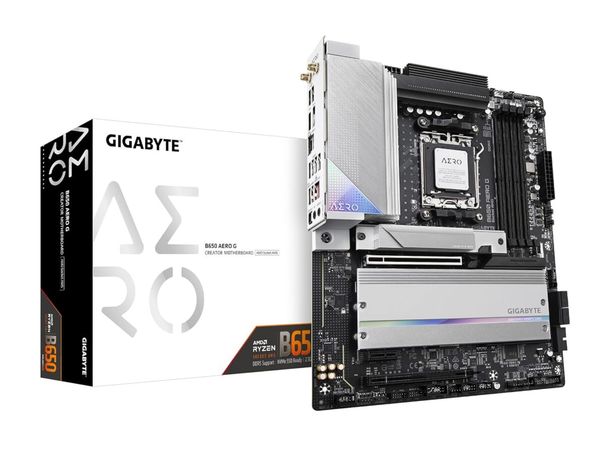 GIGABYTE B650 AERO G (AM5/ LGA 1718/ AMD B650/ ATX/ 5-Year Warranty/ DDR5/ PCIe 5.0 M.2/ PCIe 5.0/ USB 3.2 Gen2X2 Type-C/Wi-Fi 6E/ Intel 2.5GbE LAN/Motherboard) - Image 1