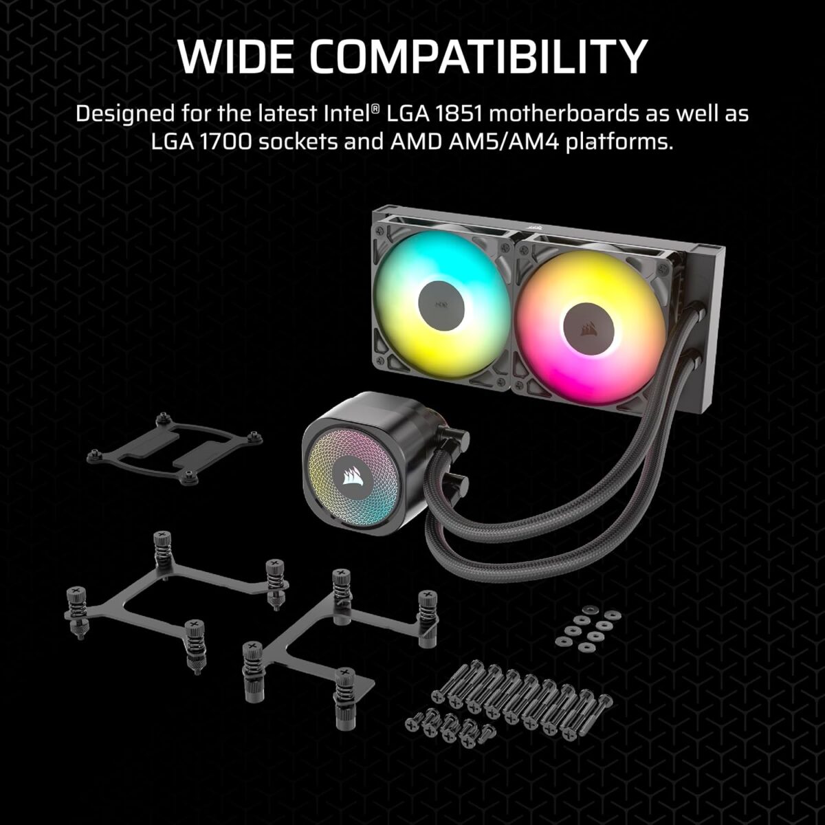 Corsair Nautilus 240 RS ARGB 240mm CPU Liquid Cooler Black - Image 4