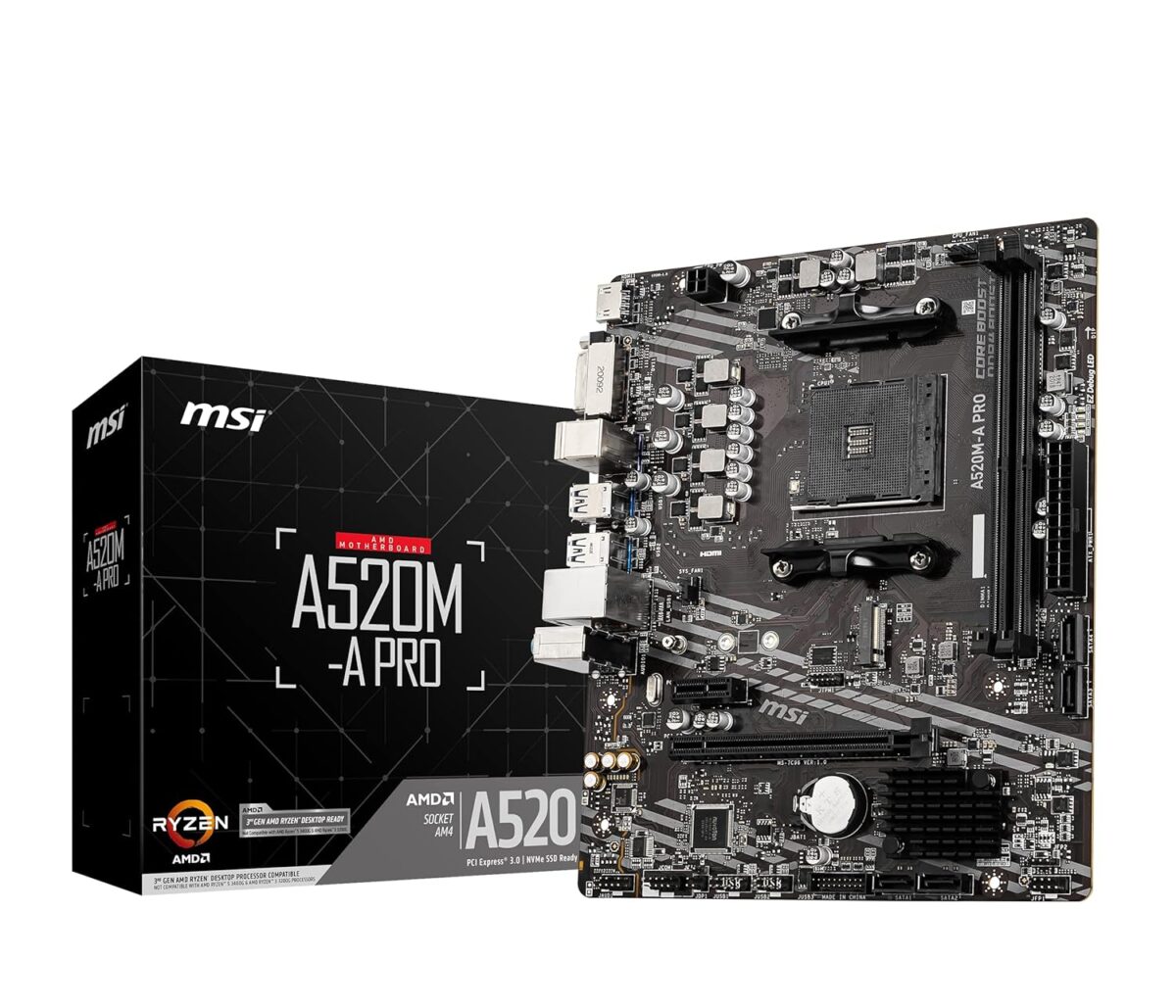 MSI A520M-A PRO Motherboard AMD Ryzen AM4 - Image 1