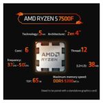 AMD Ryzen 5 7500F 6 Core 12 threads 5Ghz Boost Clock - Image 3