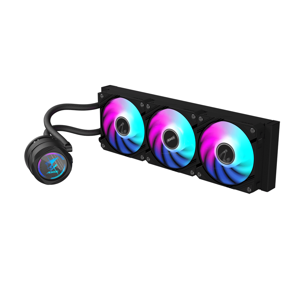 AORUS WATERFORCE II 360 AIO Liquid CPU Cooler – Rotatable LCD