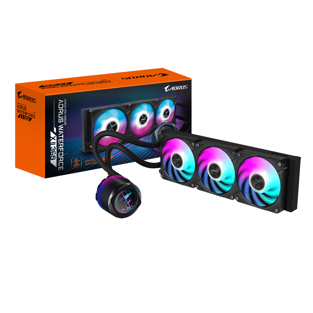 Aorus Waterforce X II 360 Black Liquid CPU Cooler – Powerful 360mm AIO