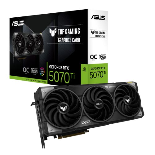 ASUS TUF Gaming GeForce RTX 5070 Ti OC 16GB GDDR7 | Military‑Grade Durability, Triple‑Fan Cooling, DLSS 4, PCIe 5.0