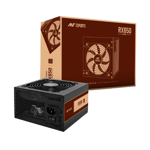 Ant Esports 650W 80 Plus Bronze Certified Gaming Power Supply High-Efficiency PSU with Silent Fan, Active PFC