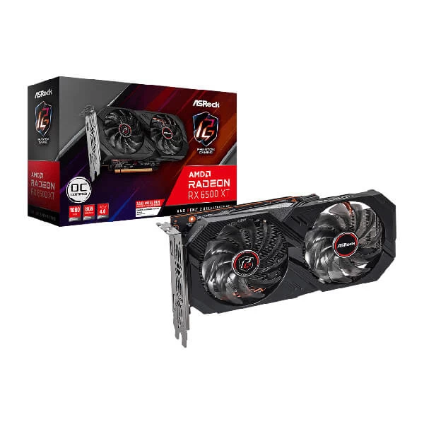 ASRock Radeon RX 6500 XT Phantom Gaming OC 8 GB GDDR6 Dual‑Fan | 2825 MHz Boost