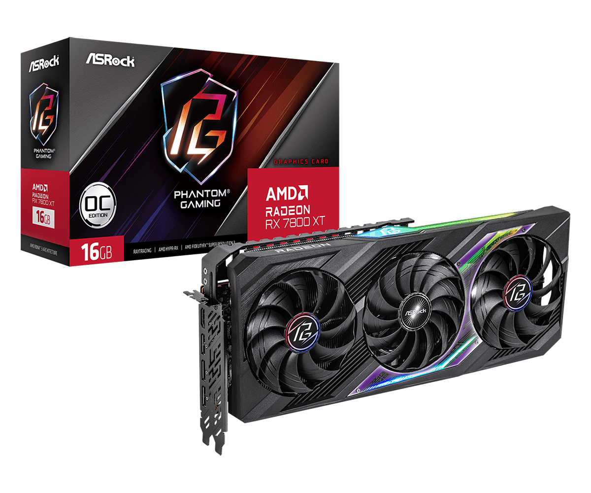 ASRock Radeon RX 7800 XT OC Challenger 16 GB GDDR6 Dual‑Fan | 2475 MHz Boost