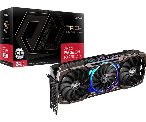 ASRock Radeon RX 7900 XTX Taichi OC 24GB GDDR6 Triple-Fan | RGB | 2680 MHz Boost