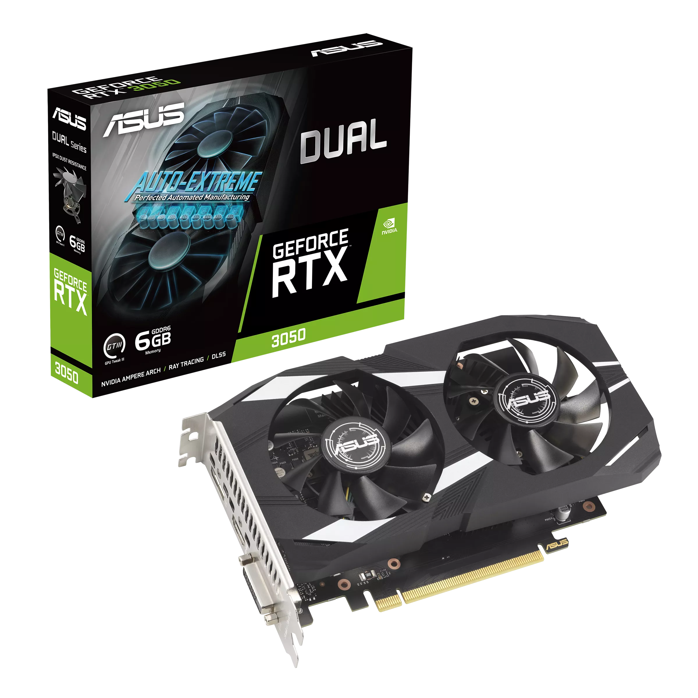 ASUS Dual RTX 3050 6GB GDDR6 Graphics Card DLSS | Ray Tracing Dual Fans
