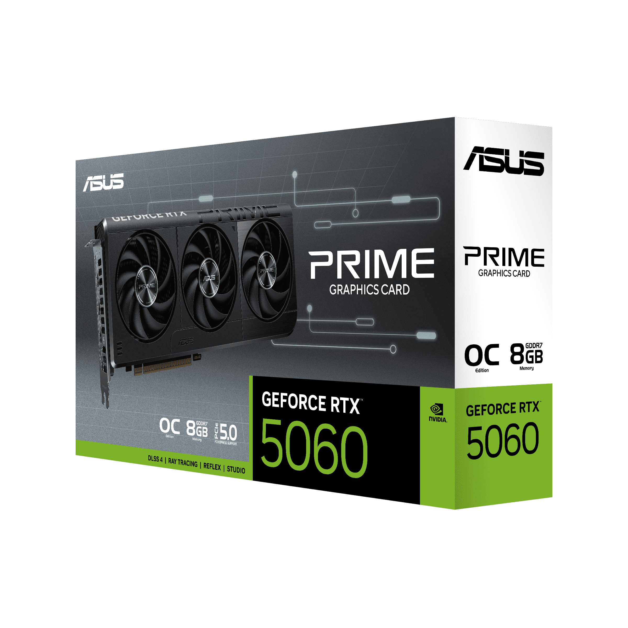 ASUS Prime GeForce RTX 5060 OC 8GB GDDR7 | Triple-Fan Cooling, DLSS 3.5, Ray Tracing, PCIe 4.0