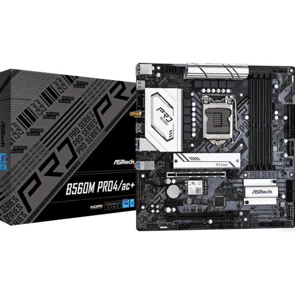 ASRock B560M Pro4 Ac+ LGA 1200Socket Micro-ATX Intel B560 Chipset DDR4 Motherboard