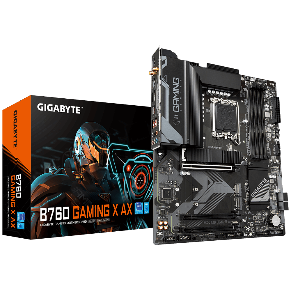 Gigabyte B760 Gaming AX DDR4 LGA 1700 ATX Motherboard with Wi‑Fi 6E, PCIe 4.0, USB-C, and Dual M.2