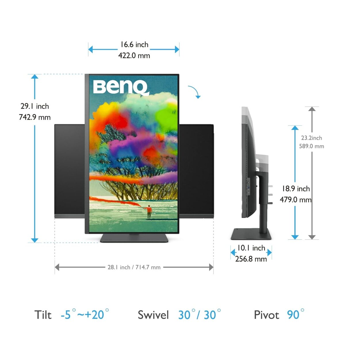 BenQ Monitor PD3205U 31.5” 4K UHD 16:9 HDR IPS 4K,99% sRGB and Rec.709 color spaces,USB-C One-Cable Connectivity, Hotkey Puck G2  & S/W - Image 4