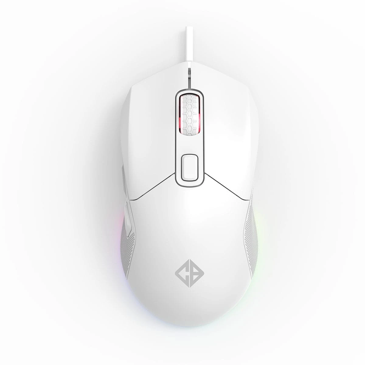 Cosmic Byte Firestorm RGB White Gaming Mouse, 67 GMS lightweight, 7 Buttons, Customizable DPI (White)