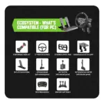 Moza R3 Bundle for PC and Xbox Officially Licensed, R3 Wheelbase, ES Steering Wheel, SR-P Lite Pedals, Table Clamp