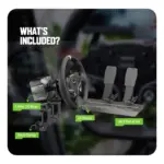 Moza R3 Bundle for PC and Xbox Officially Licensed, R3 Wheelbase, ES Steering Wheel, SR-P Lite Pedals, Table Clamp