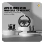 Cosmic Byte Moza R5 Racing Bundle for PC, R5 Wheelbase, ES Steering Wheel, SR-P Lite Pedals, Table Clamp