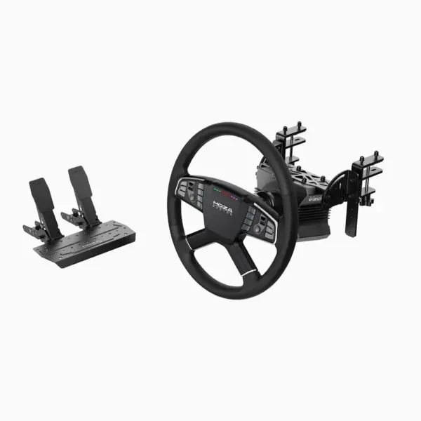 Cosmic Byte Moza Trucking Racing Bundle – PC Sim Racing Kit with R5 Wheelbase, TSW Truck Wheel, SR-P Lite Pedals & Truck Wheel Clamp