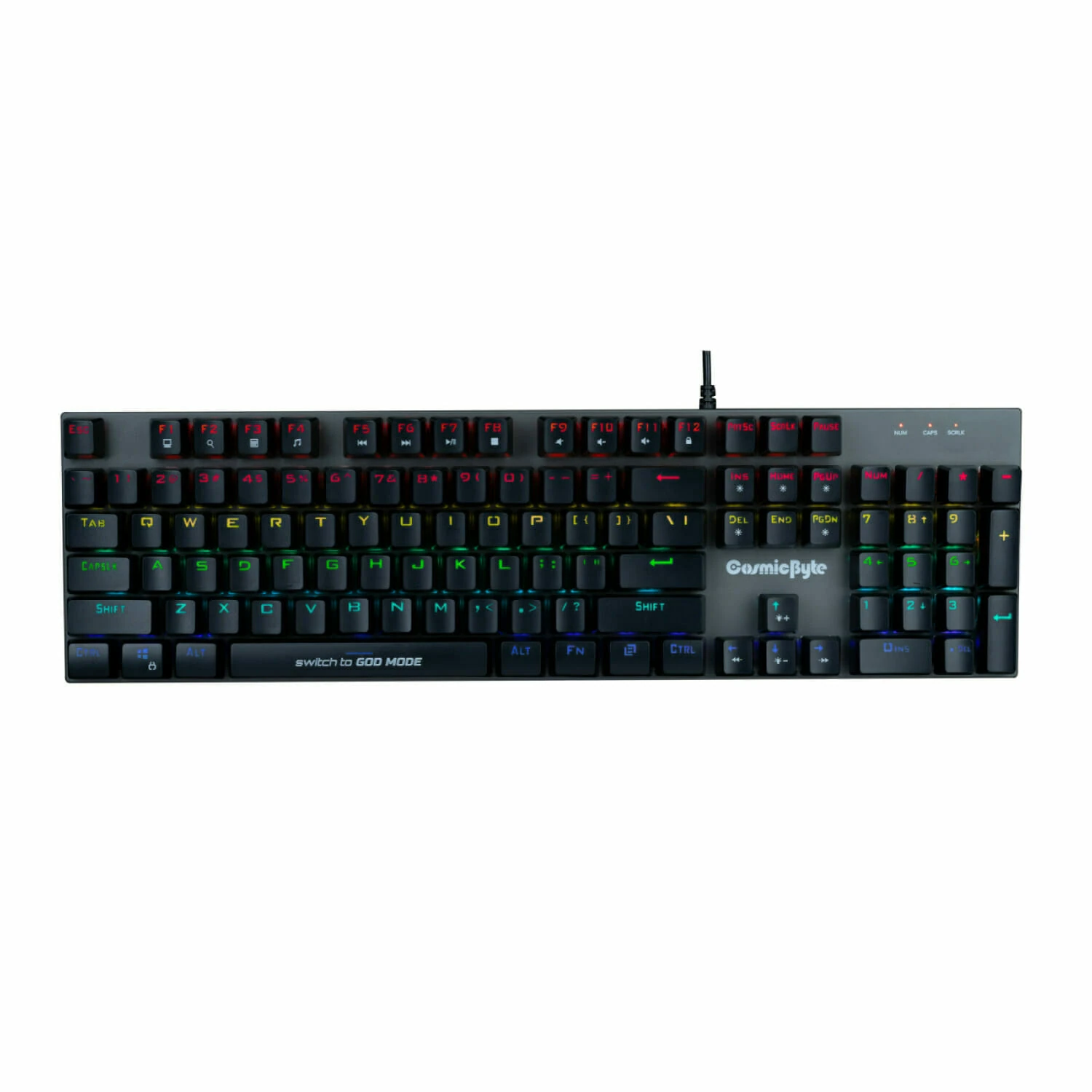 Cosmic Byte Vanth Full Length Rainbow LED Mechanical Keyboard, Outemu Blue Switch