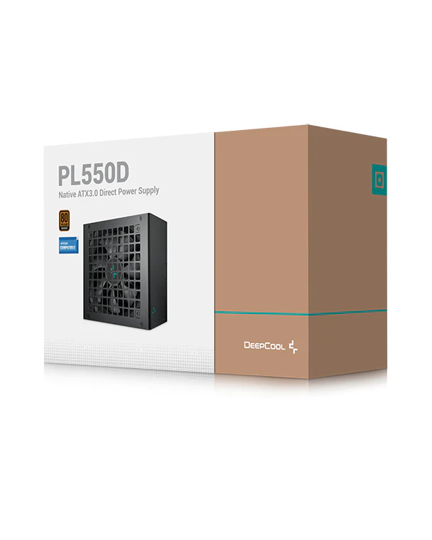 DeepCool PL550D 550W 80 Plus Bronze Quiet Non-Modular PSU | Reliable DC-to-DC Design, Active PFC, and Built-In Protections