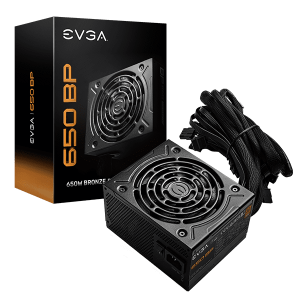 EVGA 650 BP Bronze 650 W Semi‑Modular PSU – 80 Plus Bronze, Short 120 mm ATX, Free Self‑Test Tool