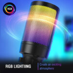 FIFINE AmpliGame A6V USB Microphone with Volume Dial, Mute Button & RGB for Gaming on PC/Laptop/PS4/5 Black