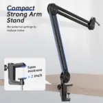 FIFINE BM63 Boom Arm Stand with 15.5" Arms, Build-in Springs, Handling Max 2 Kilograms of Weight for All Standard Mics, Mounts