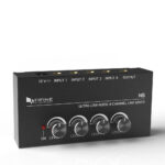 FIFINE N5 Four-Channel Line Mixer with Individual Volume Controls – Compact Audio Mixing Solution