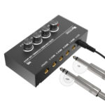 FIFINE N5 Four-Channel Line Mixer with Individual Volume Controls – Compact Audio Mixing Solution