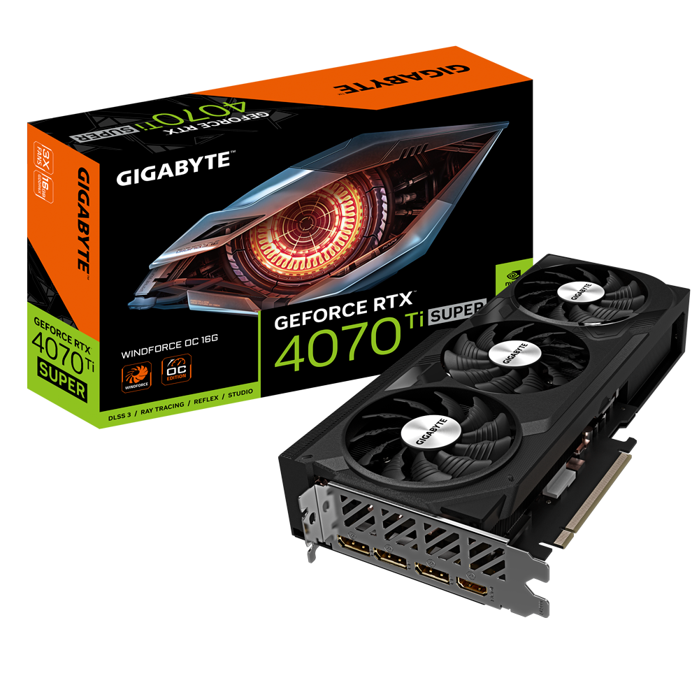 Gigabyte GeForce RTX 4070 Ti Super WindForce OC Max 16G Graphics Card GDDR6X, Triple-Fan Cooling