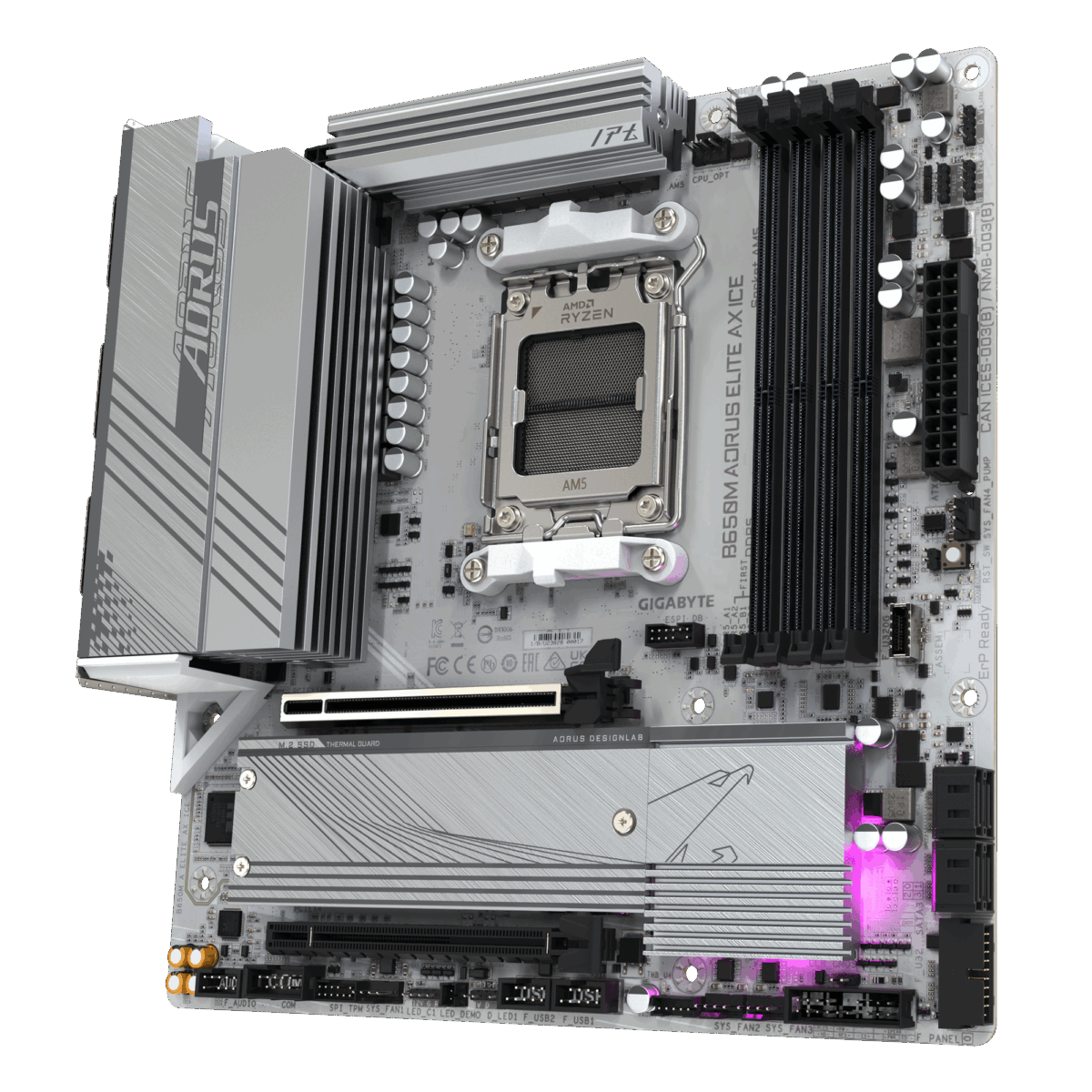 Gigabyte B650M Aorus Elite AX ICE AMD AM5 microATX Motherboard - Image 4