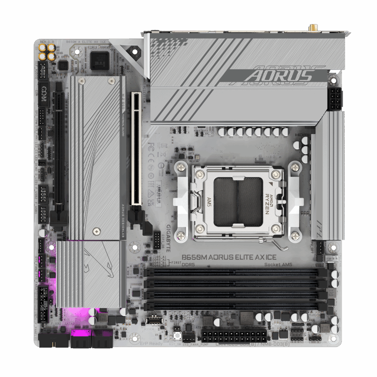 Gigabyte B650M Aorus Elite AX ICE AMD AM5 microATX Motherboard - Image 3