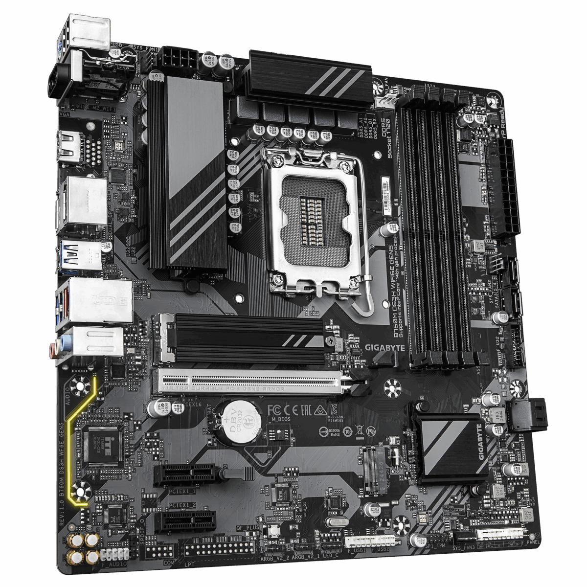Gigabyte B760M DS3H WiFi6E GEN5 Intel LGA 1700 mATX Motherboard - Image 2