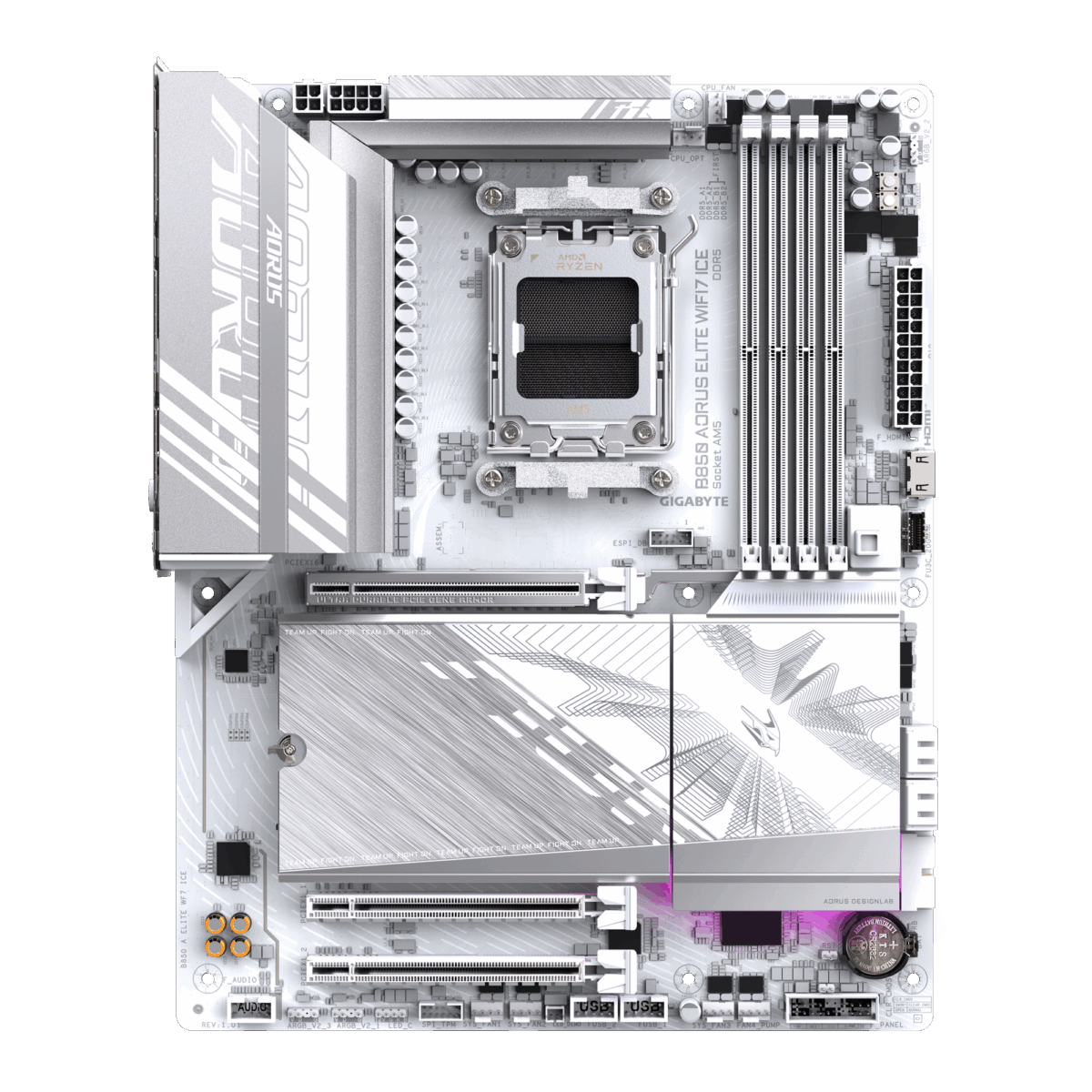 Gigabyte B850 Aorus Elite WiFi7 ICE AMD AM5 LGA 1718 Motherboard, ATX, DDR5, 3X M.2, PCIe 5.0, USB-C, WIFI7, 2.5GbE LAN, EZ-Latch - Image 5